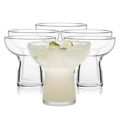Libbey Stemless Margarita Glasses Set of 6, 10.25 ounces Classic Lightweight Margarita Cups, Fancy Glassware Set for Celeb...