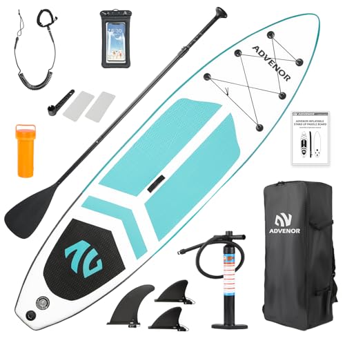 ADVENOR Paddle Board 11'x33 x6 Extra Wide Inflatable Stand Up Paddle Board with Hand Pump,Leash, Adjustable Paddle For Bas...