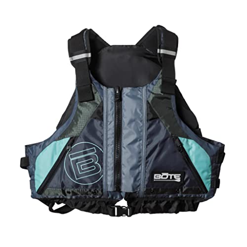 BOTE Universal Foam Paddling Fishing Adult PFD Zipper 2 Stash Pocket Vest Life Jacket for Adults USCG Approved Type III Ka...