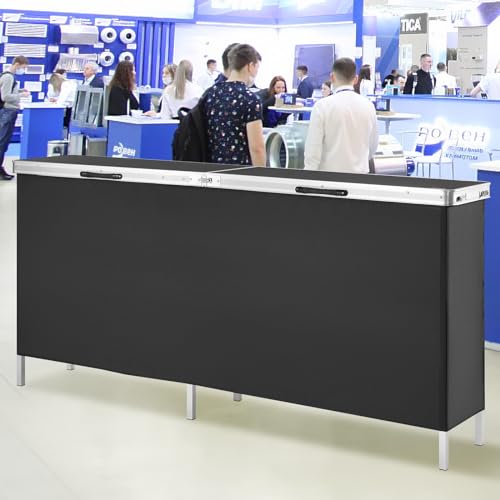 VEVOR Extra Long Folding Portable Bar Tradeshow Podium Table for Indoor, Outdoor, Party, Picnic, Exhibition, Includes Carr...