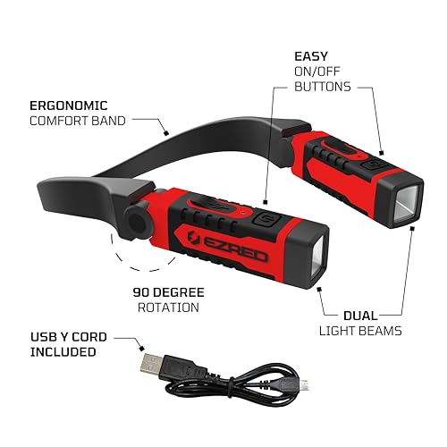 EZRED ANYWEAR Rechargeable Neck Light for Hands-Free Lighting - NK15, Perfect Light for Mechanics, Camping, Hunting, DIY P...
