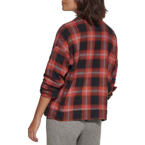 BASS OUTDOOR Women's Flannel Flex Soft Jacket, Burnt RED