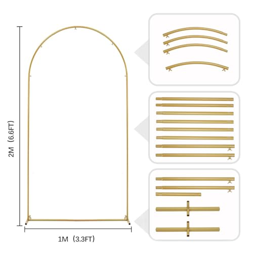 Vincidern 6.6 FT Wedding Arch Backdrop Stand for Parties, Balloon Arch Stand, Wedding Arches for Ceremony, Metal Arch Back...