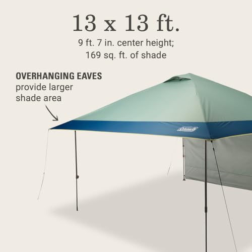 Coleman Oasis Instant Pop-Up Canopy Tent with Side Wall Attachment, Portable Shelter with Easy Setup & Takedown, Wheeled C...