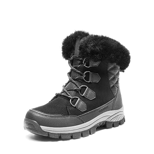DREAM PAIRS Waterproof Snow Boots for Women, Faux Fur Cozy Warm Insulated Winter Boots Lace Up Mid-Calf Outdoor Shoes for ...