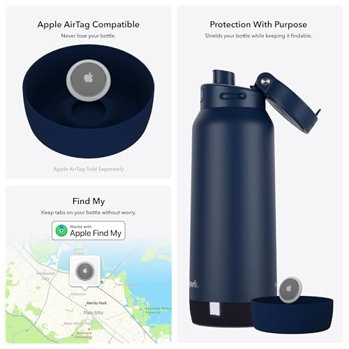 HidrateSpark PRO 2 32 oz Smart Ready Water Bottle with Silicone Boot - Chug Navy