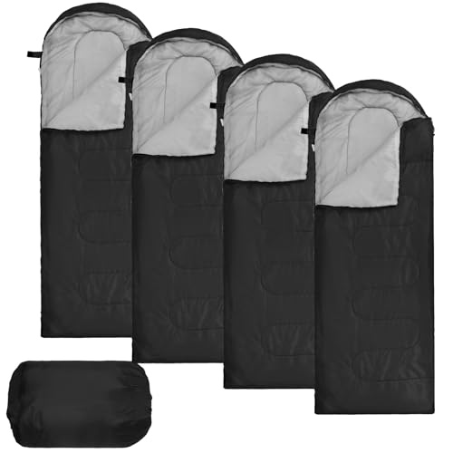 Macarrie 4 Pcs Bulk Sleeping Bags for Homeless Donation Shelter Adults 0 Degree Waterproof Backpack Bags with Compression ...