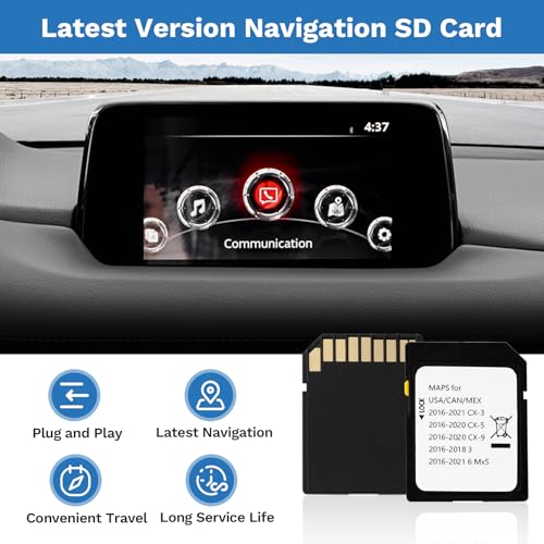 Forccord Latest Version Navigation SD Card Fits for Mazda 2014-2018 - 3, 2016-2024 - Mazda 6/CX-3/MX-5, 2016-2020 - CX-5/C...