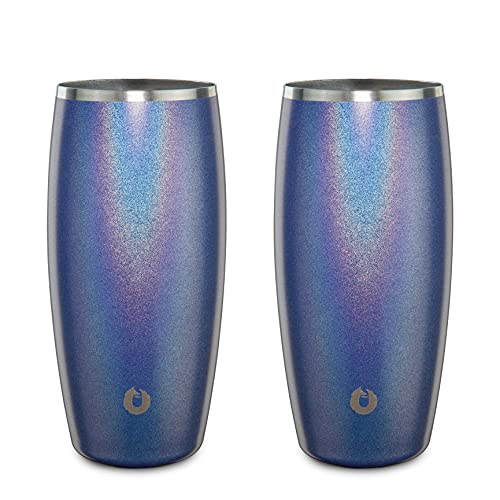 SNOWFOX Premium Vacuum Insulated Stainless Steel Beer Glass, Home Bar Accessories, Elegant Bartending, Lightweight Pint Gl...