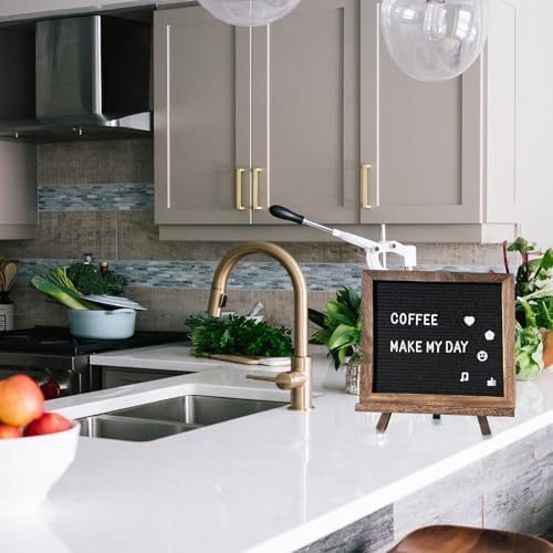 Felt Letter Board 10x10" – 340 Letters, Numbers & Symbols, Wall Mount or Stand Display, Changeable Message Board for Quote...