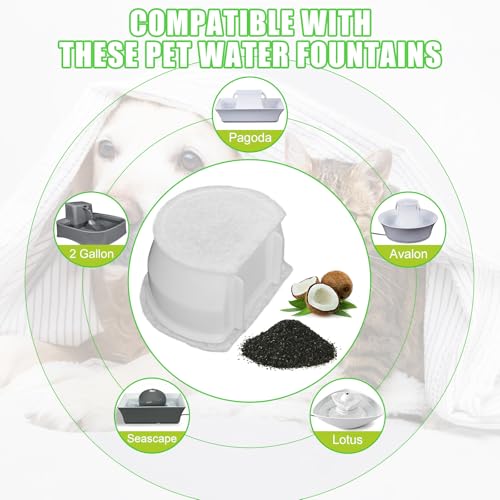 Pet Cat Water Fountain Filters Replacment Compatible with Drinkwell Petsafe Fountain Stainless Steel 360 Avalon, Pagoda Se...