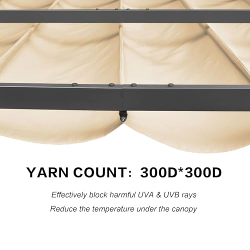 BOJAVOM Replacement Canopy Top Shade Cover Compatible with Home Depot Hampton Bay 9' x 9' Pergola Model #GFM00467F - Beige