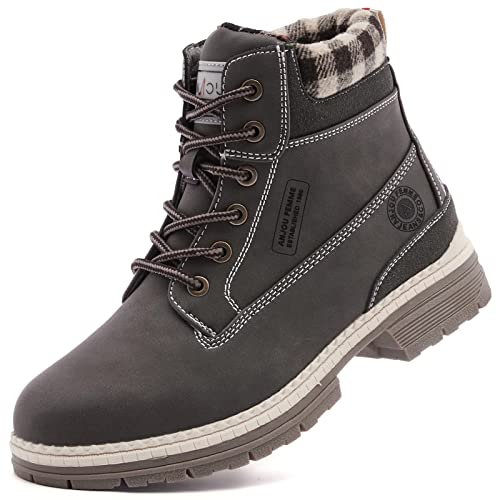 ANJOUFEMME Work Hiking Boots for Women Waterproof - Womens Outdoor Ankle Boots Lightweight Snow Winter Boots for Trekking ...
