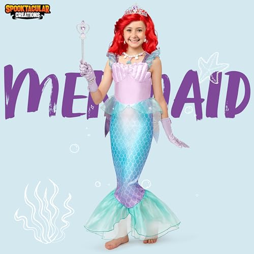 Spooktacular Creations Halloween Mermaid Costume for Girls, Little Mermaid Dress, Princess Dress Up for Girls 4-6 for DressUp