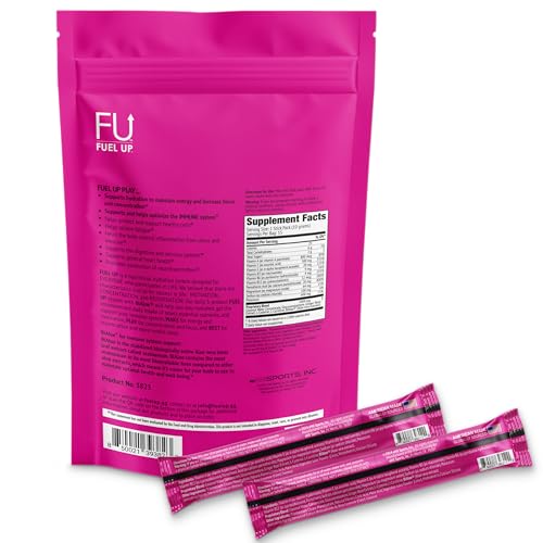 Fuel Up Play Electrolyte Powder with BiAloe® | Hydration + Focus Formula | Sugar Free | 15 Single-Serve Stick Packs | Frui...
