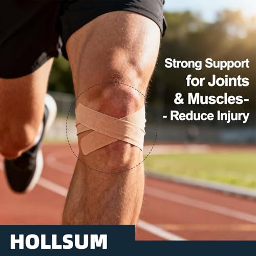 HOLLSUM Kinesiology Tape 5cm, Waterproof KT Pro Extreme Tape, Extra Sticky Muscle Support, Elastic Sports Tape for Athlete...