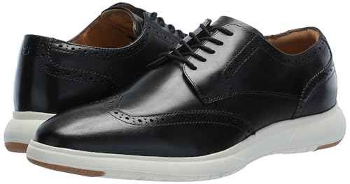 Florsheim Men's Dynamo Wingtip Oxford, Black and White, 10.5 Medium