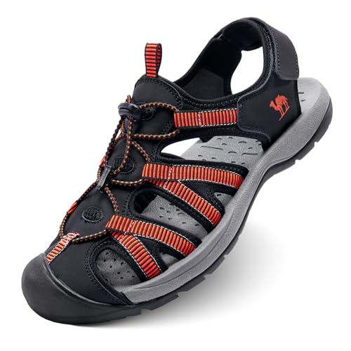 CAMELSPORTS Men's Hiking Sandals Closed Toe Outdoor Beach Sandal Waterproof Sport Fisherman Sandals Water Shoes