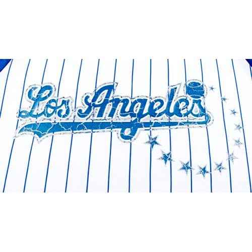 Mens City Baseball Fans Vintage Sporty Pinstripe Crew Neck Tee Shirts - Navy & Red