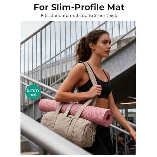 BAGSMART Reiki Gym Bag for Women, Medium Yoga Mat Crossbody Bag with Wet & Dry Pocket, Quilted Gym Shoulder Bag for Weekend, Black
