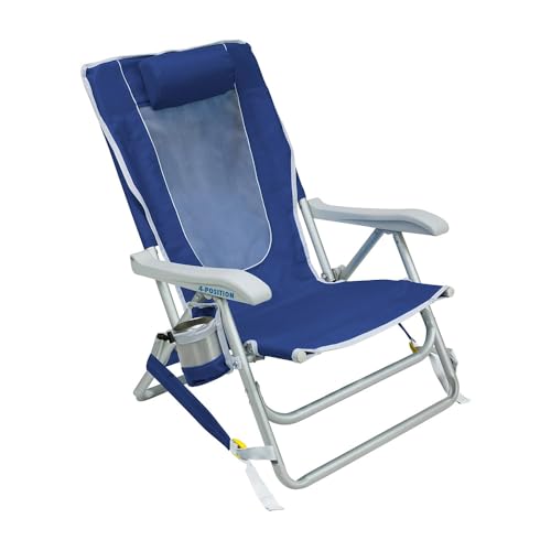 GCI Outdoor Backpack Beach Chair | Reclining Folding Chair with Durable Armrests, Drink Holder & Carry Straps, Perfect for...