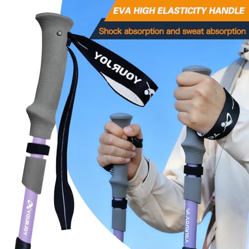 Yourjoy Hiking Trekking Poles, Macaron Colors 2 Pack Anti Shock, Adjustable, Collapsible Hiking Poles for Trekking or Walk...