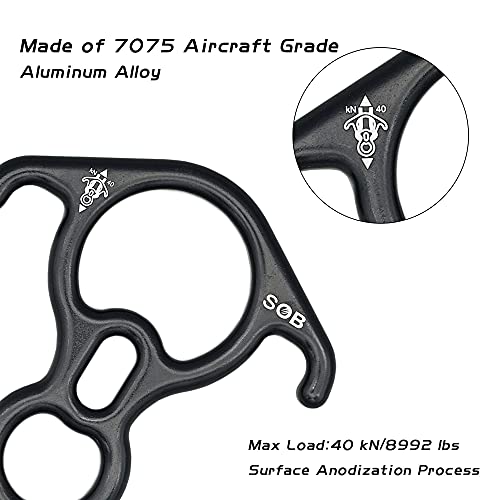 SOB Rescue Figure 8 Descender Belaying Belay Device Rock Climbing Rappelling Gear Aluminum Magnesium Alloy for Climbing,Hi...