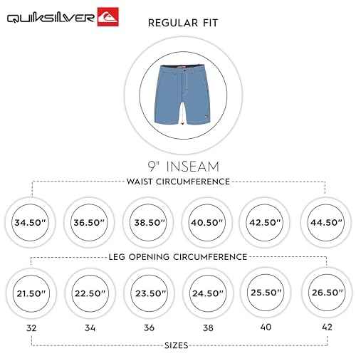 Quiksilver Mens Regular Fit Fixed Waist Water Friendly Active Hybrid Shorts