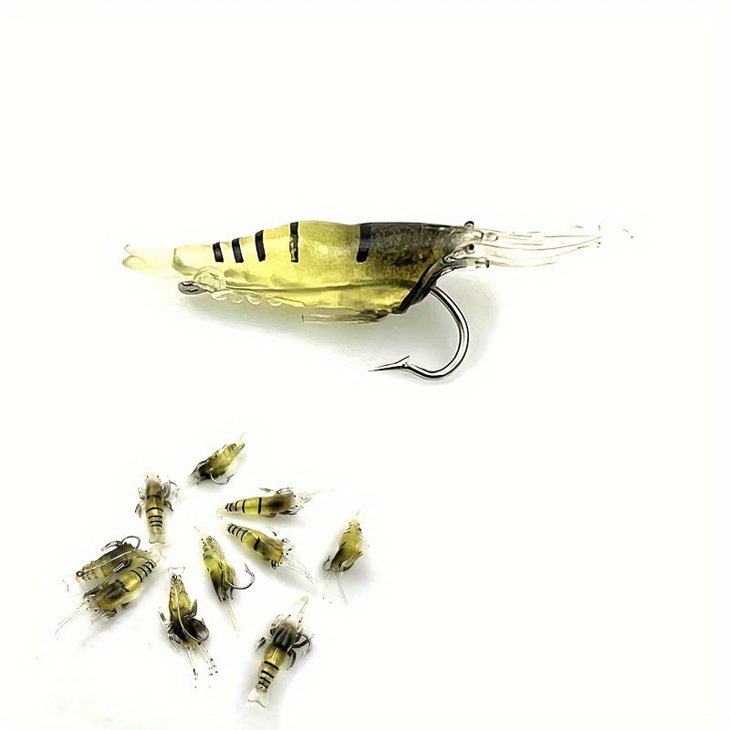Fishing Lures,Soft Silicone Shrimp for bass Lures,Jigs Fishing Bait for Freshwater and Saltwater,Fishing Gifts
