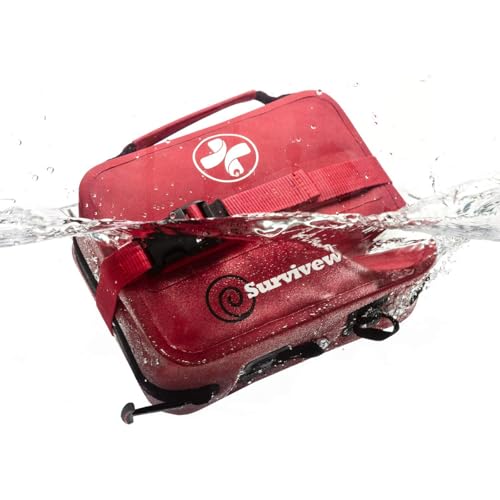 Surviveware 184 Pcs Comprehensive Waterproof Premium Survival First Aid Kit - Medical Emergency Kit for Travel Camping Gea...