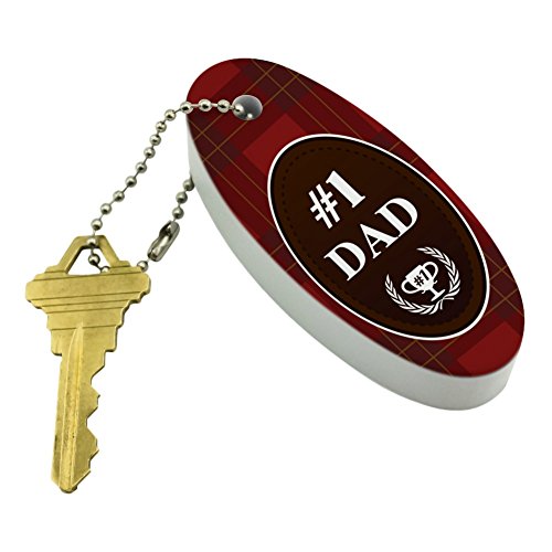 GRAPHICS & MORE Dad Number One Best Father Plaid Floating Keychain Oval Foam Fishing Boat Buoy Key Float