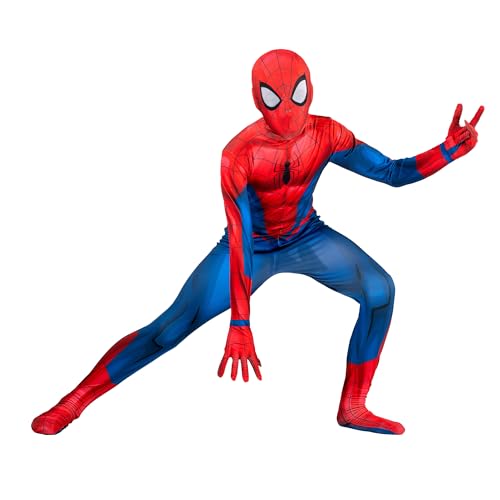 Marvel Spider-Man Official Youth Deluxe Zentai Costume - Deluxe Two-Way Stretch Spandex with Invisible Zippers and Wrist O...