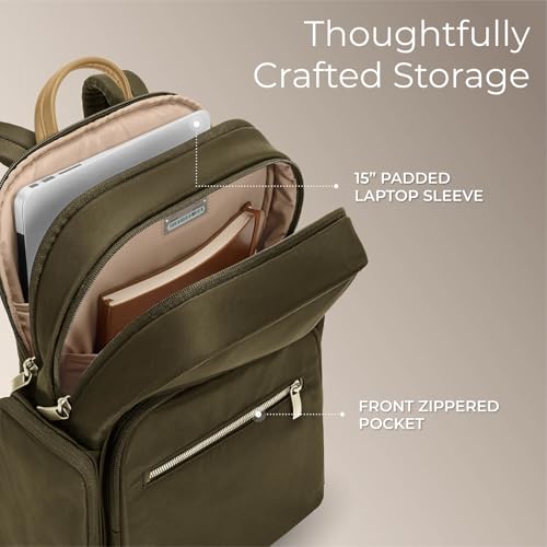 Briggs & Riley Medium Backpack for Women & Men - Daypack for Work, Personal Item Travel Bag, Carry On Size, Lightweight & ...