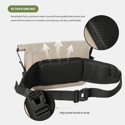 KEEFREE Waterproof Roll Top Waist Bag,Fishing Fanny Pack with Adjustable Strap Multi-functional Lightweight Tackle Bag for...
