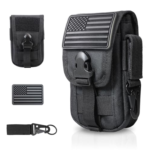 WYNEX Tactical Phone Pouch Molle,Smartphone Holster Bag EDC Utility Cellphone Lock Card Holder Organizer Fit for Waist Bel...