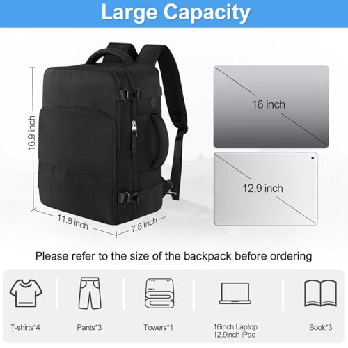 Sinaliy Travel Backpack for Men Women, Personal Item Travel Bag with Multi-Pockets, Airline Approved Carry on Backpack Fit...