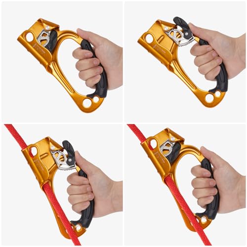 Hand Ascender, Rock Climbing Tree Arborist Rappelling Gear Equipment Rope Ascender Rope Clamp for 10~13MM Rope
