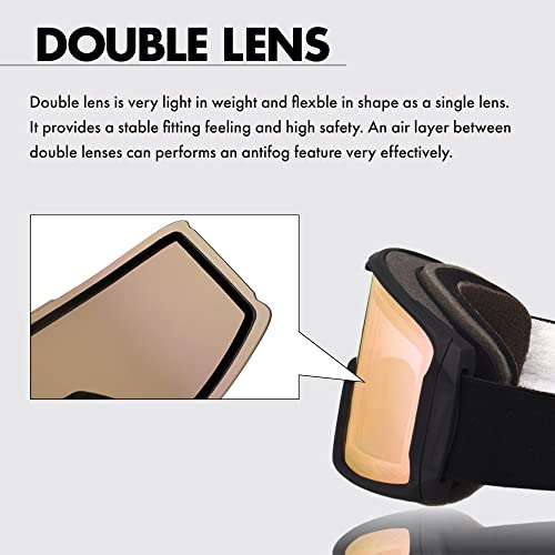 ZERO TECH BASE Compatible Replacement Lens for Oakley Canopy Snow Goggles Mirror type