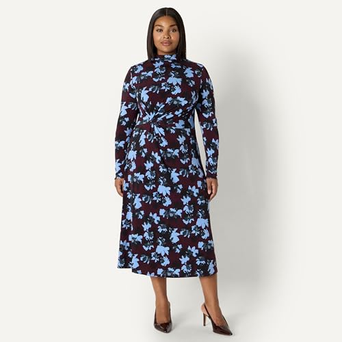 Amazon Essentials (Demi's Pick) Women's Fit and Flare Long-Sleeved Short Maxi Dress
