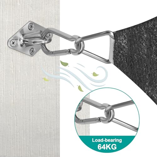 Sun Shade Sail Hardware Kit 6 Inch for Rectangle & Triangle Shade Sail Install, Stainless Steel Shade Sail Fixing Accessor...
