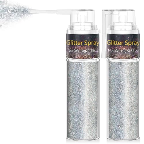 Hair and Body Glitter Spray, 1PC Hair Glitter Extra Fine Face Shimmer Powder for Clothes, Festival Loose Sparkle Powder fo...