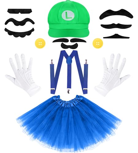 Yreird Halloween Costumes Accessories for Adults Women, 2025 Halloween Costume Accessories Set with Hats Tulle Skirts Button