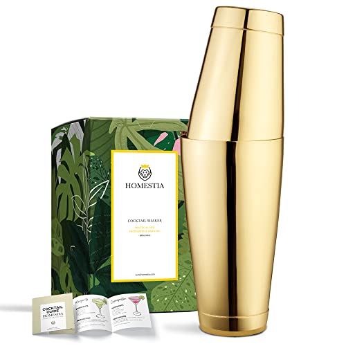 Homestia Boston Cocktail Shaker Set, 18 oz & 28 oz Stainless Steel Weighted Shaker Tins, Metal Martini Shaker Drink Mixer ...