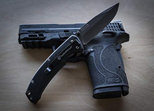 Smith & Wesson Velocite 7.75in High Carbon S.S. Assisted Folding Knife with 3.5in Clip Point Blade and Polymer Handle for ...