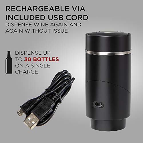 Ivation Electric Wine Aerator and Dispenser | Rechargeable Automatic Wine Pourer with Touch Button Control, Precision Spou...