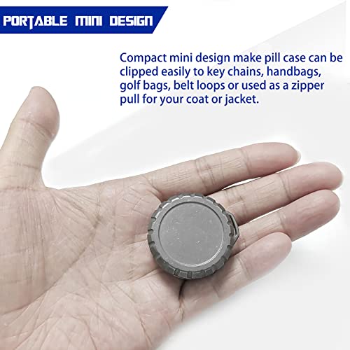WANERSEN Titanium Waterproof Pill Case Travel Pill Organizer Bottle EDC Capsule Container Portable Pocket Metal Box with C...