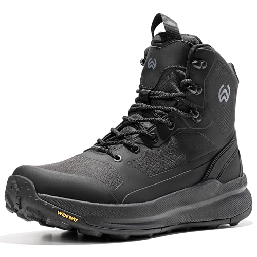 WIDEWAY Men's Lightweight Military Tactical Boots Non-Slip Work Boots For Men Comfortable All Day Waterproof Hiking Boots ...