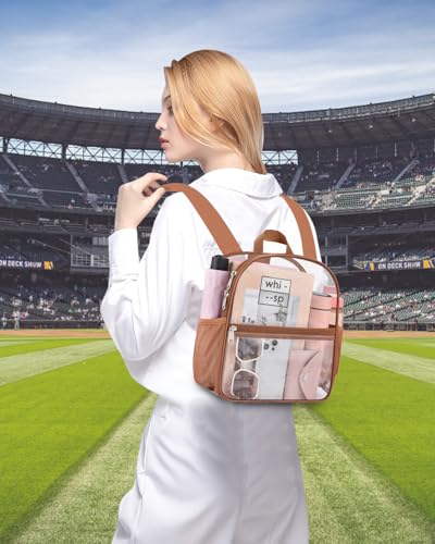 UEASE Clear Backpack for Stadium Events, 12x12x6 Small Clear Plastic bag with Reinforced Straps for Game Security Festival...