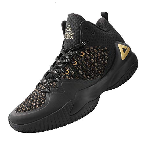 PEAK High Top Mens Basketball Shoes Lou Williams Streetball Master Breathable Outdoor Sneakers Cushioning Shoes for Fitness