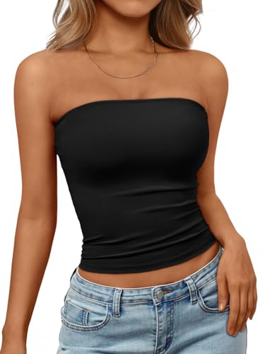 Trendy Queen Women's Strapless Bandeau Crop Top
